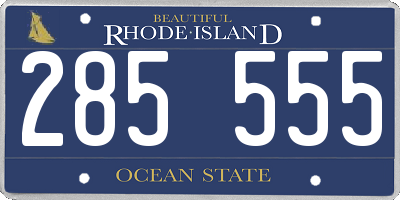 RI license plate 285555