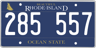 RI license plate 285557