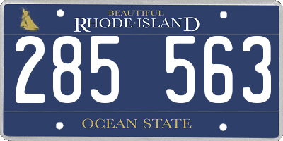 RI license plate 285563