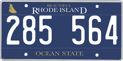 RI license plate 285564