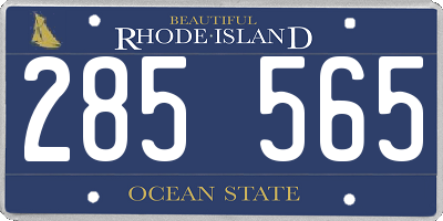 RI license plate 285565