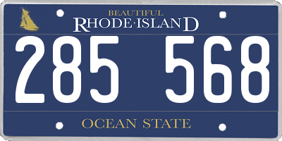 RI license plate 285568