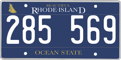 RI license plate 285569