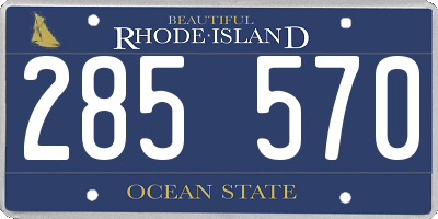 RI license plate 285570