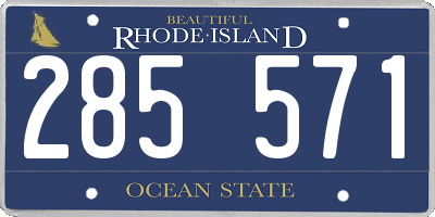 RI license plate 285571