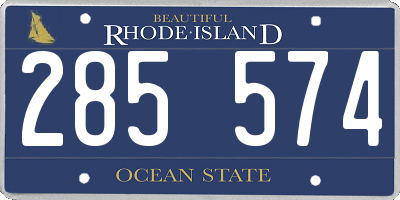 RI license plate 285574