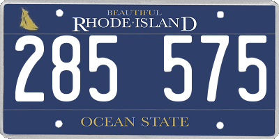 RI license plate 285575