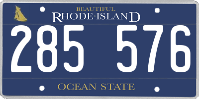 RI license plate 285576