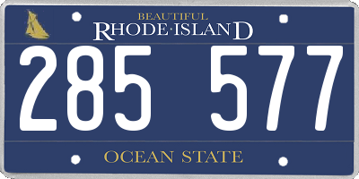 RI license plate 285577