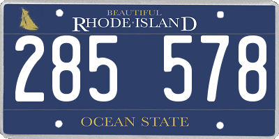RI license plate 285578