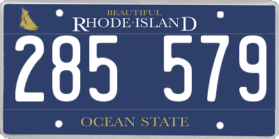 RI license plate 285579