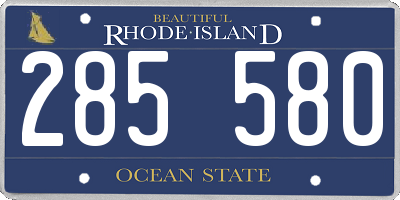 RI license plate 285580