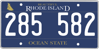 RI license plate 285582