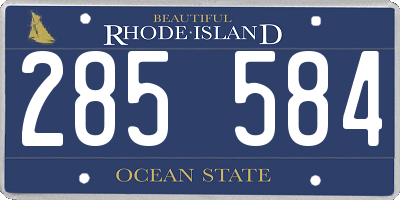 RI license plate 285584