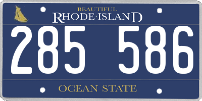 RI license plate 285586