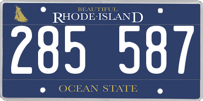 RI license plate 285587