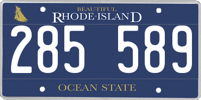 RI license plate 285589