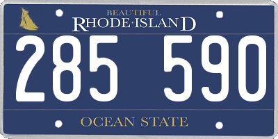 RI license plate 285590