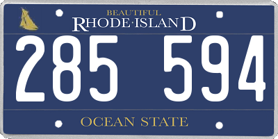 RI license plate 285594