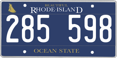 RI license plate 285598