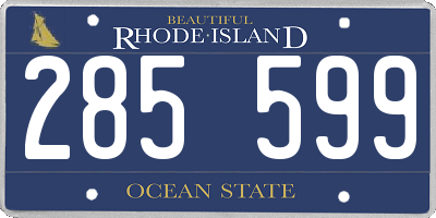 RI license plate 285599