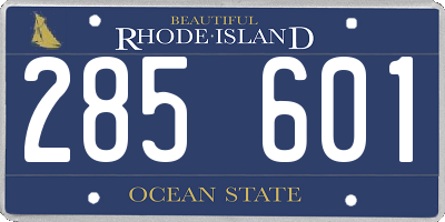 RI license plate 285601