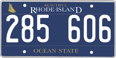 RI license plate 285606