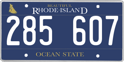 RI license plate 285607