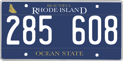 RI license plate 285608