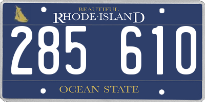 RI license plate 285610