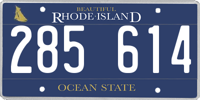 RI license plate 285614