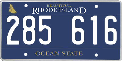 RI license plate 285616