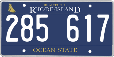 RI license plate 285617