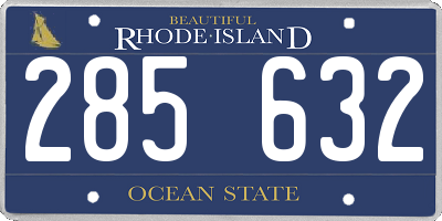 RI license plate 285632