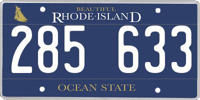 RI license plate 285633