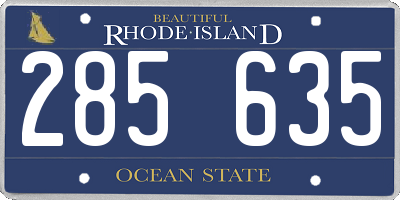 RI license plate 285635