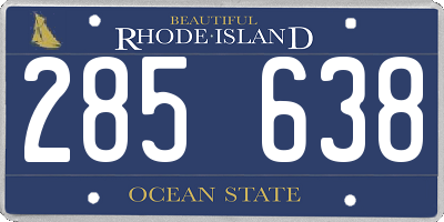 RI license plate 285638