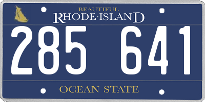 RI license plate 285641