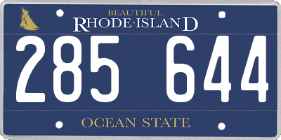 RI license plate 285644