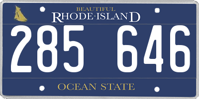 RI license plate 285646