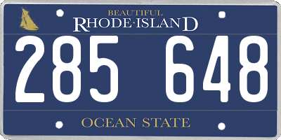 RI license plate 285648