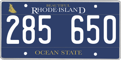 RI license plate 285650