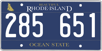 RI license plate 285651