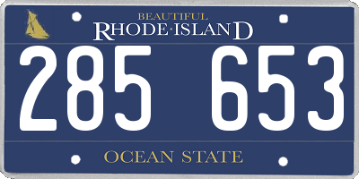 RI license plate 285653