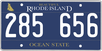 RI license plate 285656