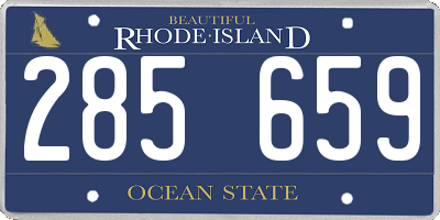 RI license plate 285659