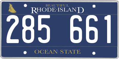 RI license plate 285661