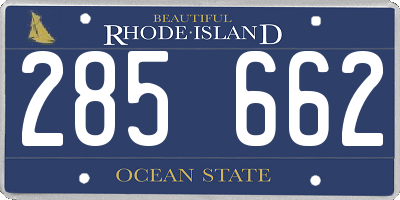 RI license plate 285662