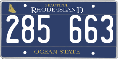 RI license plate 285663