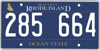 RI license plate 285664